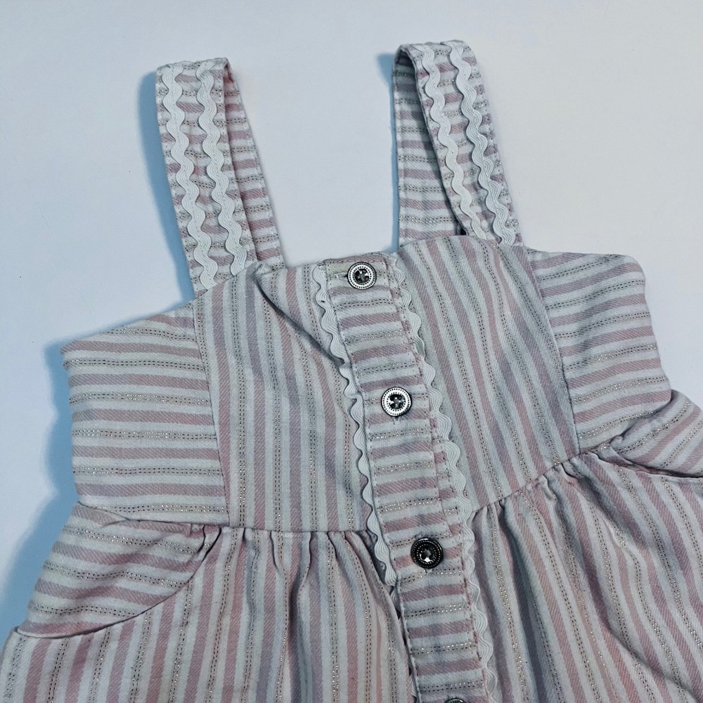 Tommy‎ Bahama 2T Pink Gold Stripe Dress Toddler Sleeveless - Picture 3 of 5